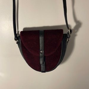 Leather and suede purse